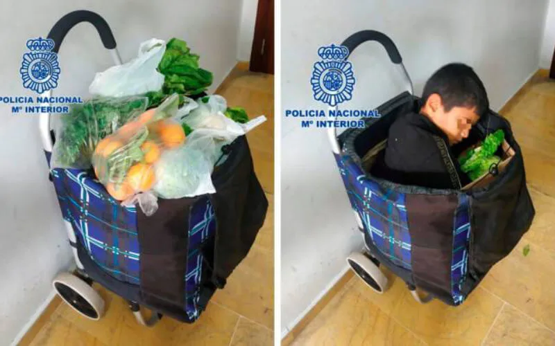 Child Trafficking Attempt Foiled: 10-Year-Old Palestinian Found Hidden in Shopping Cart at Melilla Border