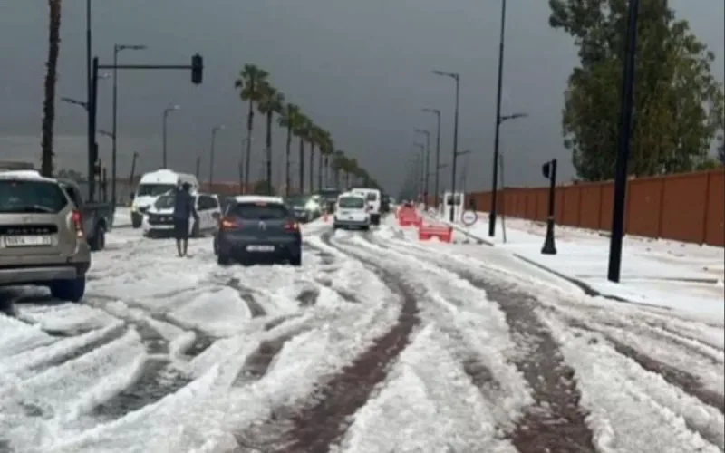 Marrakech under snow? The incredible image of the ochre city becoming white in the middle of April!