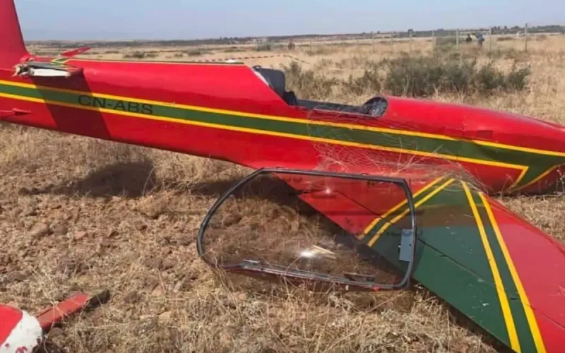 Morocco military plane crash Marrakech pilot injured