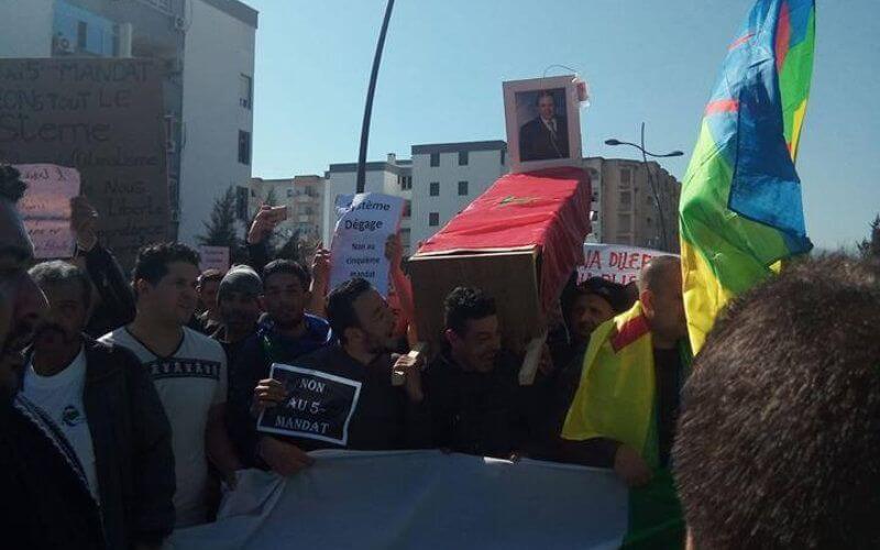 Algerian Protesters Stage Mock Funeral for Bouteflika Amid Fifth Term Controversy