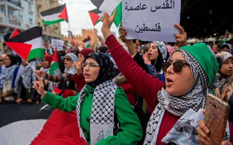 Hundreds Rally in Morocco's Capital to Support Palestinians, Oppose Israel Ties