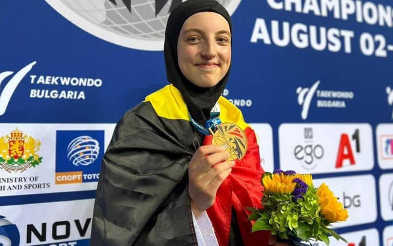 Belgian-Moroccan Teen Sarah Chaari Clinches Gold at Junior World Taekwondo Championships