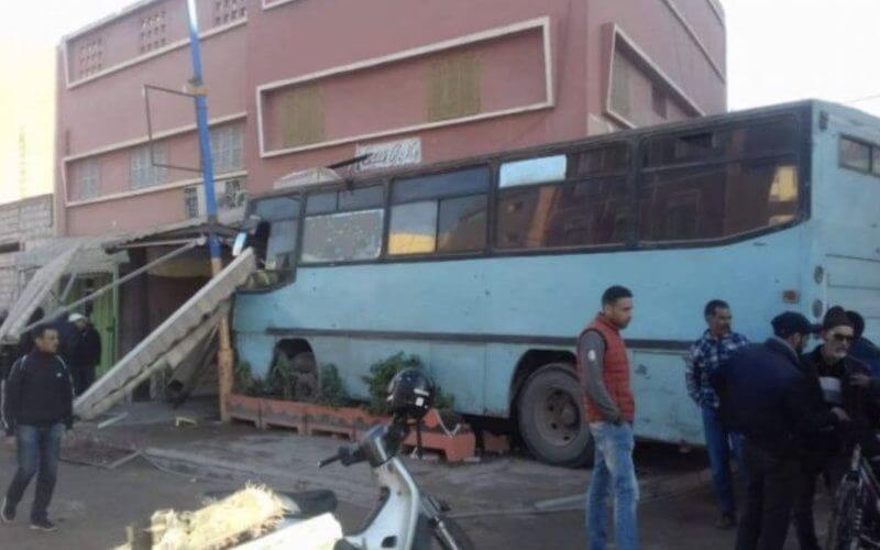 Bus Crashes into Cafe in Ait Melloul, Morocco, Causing Major Damage