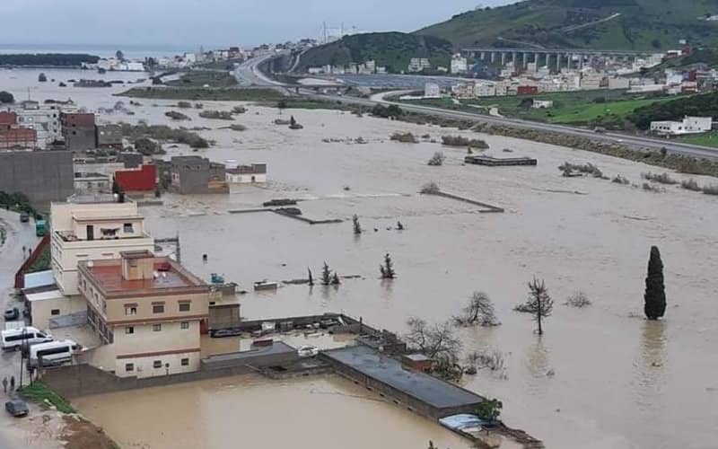 Flash Floods Submerge Moroccan Town of Ksar Sghir, Causing Extensive Damage