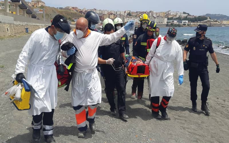 Moroccan Migrant Rescued at Sea Near Ceuta, Spain