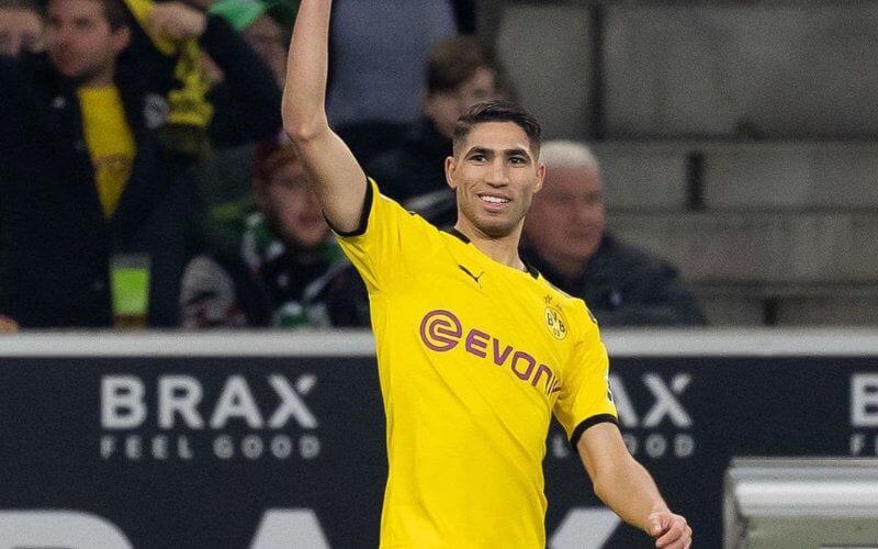 Moroccan Star Achraf Hakimi's Value Soars to €60 Million in Bundesliga Rankings