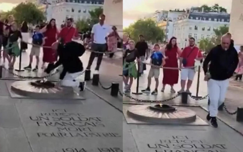 Outrage as Man Lights Cigarette from Eternal Flame at Arc de Triomphe, Sparking Diplomatic Incident