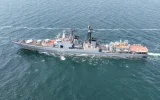 A 7,500-ton Russian destroyer arrives off Morocco
