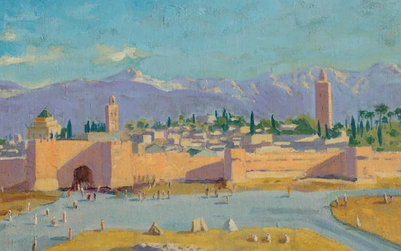 Angelina Jolie Auctions Rare Churchill Wartime Painting of Marrakech Mosque