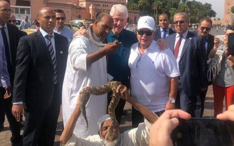Bill Clinton Draws Crowds During Surprise Visit to Marrakech's Famous Square