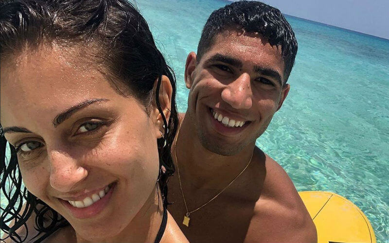 Borussia Dortmund Star Achraf Hakimi Vacations with Girlfriend in Bahamas