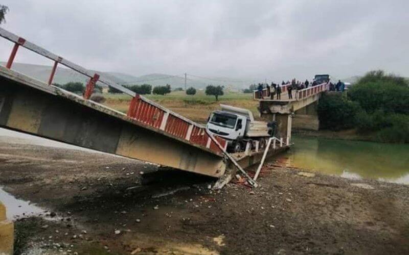 Bridge Collapse in Morocco's Taounate Region Critically Injures Truck Driver