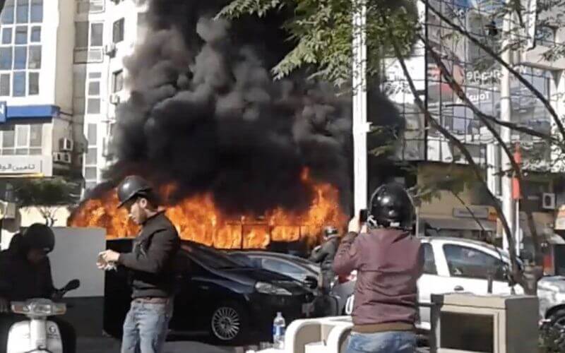 Bus Bursts into Flames in Central Casablanca, Sparking Safety Concerns