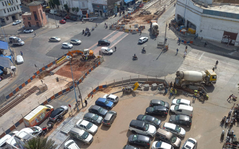 Casablanca Traffic Chaos: Tram Construction Closes Major Roads, Causes Gridlock