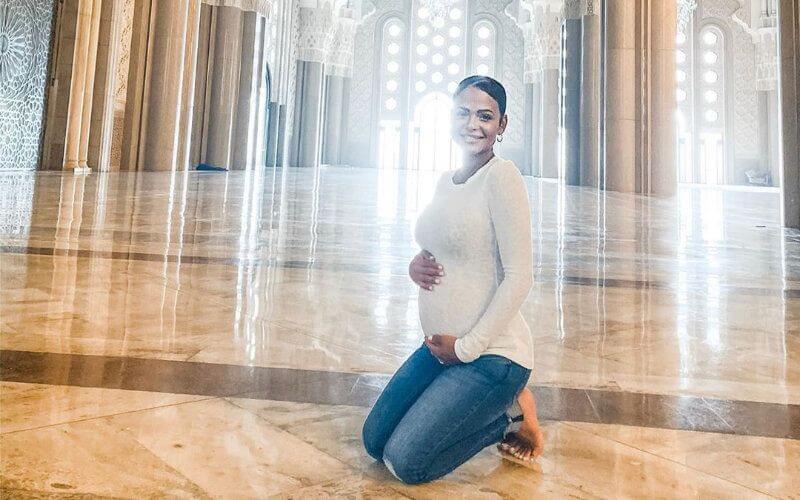 Christina Milian Showcases Baby Bump During Visit to Casablanca's Hassan II Mosque