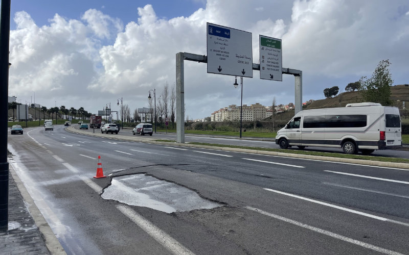 Cracks Emerge in Tangier's New Roads After Heavy Rains