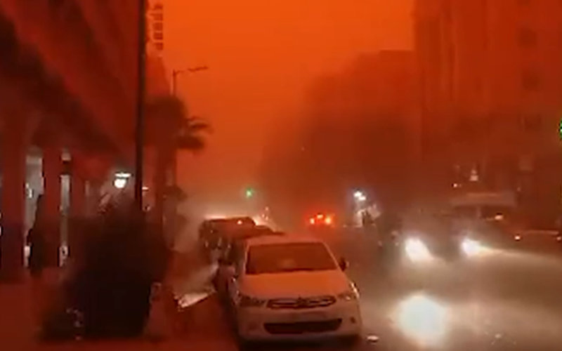 Deadly Sandstorm Turns Moroccan Tourist Cities Red, Disrupts Daily Life