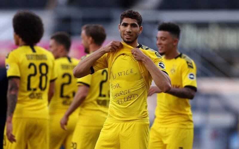 Dortmund's Hakimi Risks Punishment for George Floyd Tribute During Match