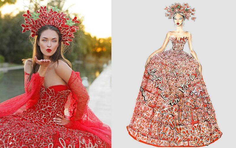French Designer Unveils Lavish 'Butterfly Ball' Dress Honoring Morocco's King at Casablanca Fashion Show