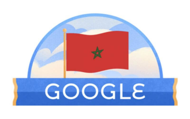 Google Doodle Honors Morocco's 64th Independence Day with Waving Flag