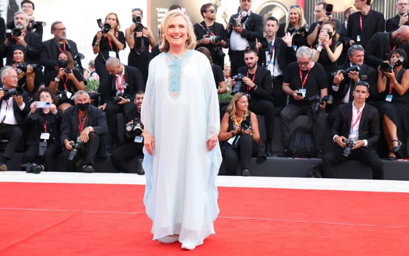 Hillary Clinton Stuns in Moroccan Caftan at Venice Film Festival Opening