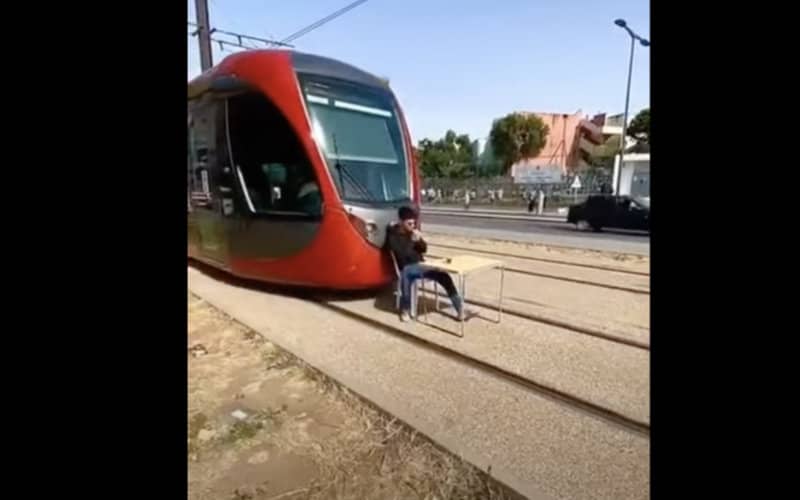 Man Arrested for Viral Stunt Blocking Casablanca Tram Tracks