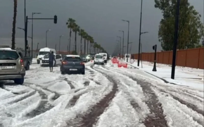 Marrakech under snow? The incredible image of the ochre city becoming white in the middle of April!