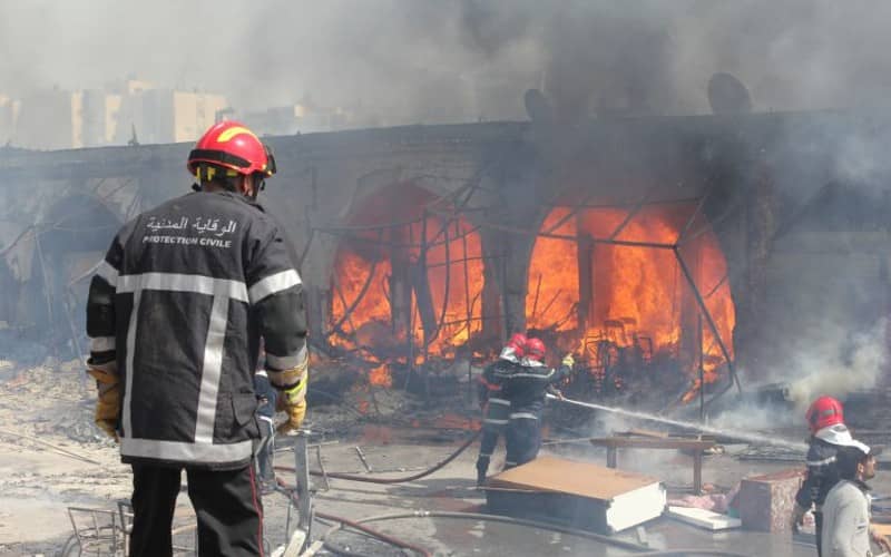 Massive Fire Destroys 60 Shops in Moroccan Market, No Injuries Reported