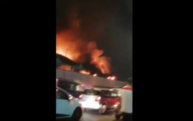 Massive Fire Engulfs Bus Depot in Casablanca, Multiple Vehicles Destroyed