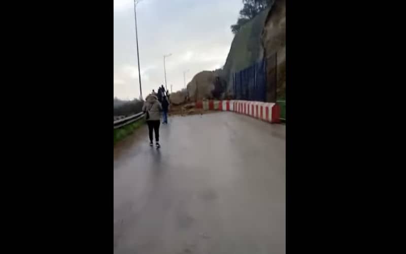 Massive Landslide Blocks Traffic in Mehdia, Morocco, Following Road Renovation