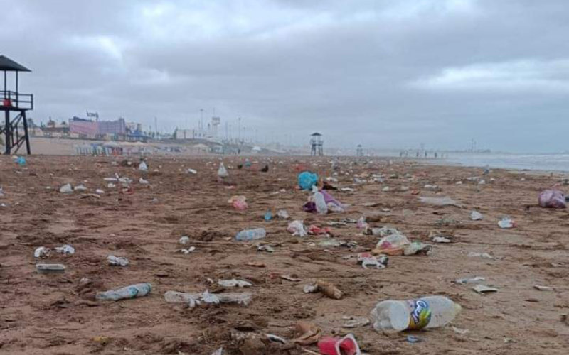 Moroccan Beach Cleanup Crews Battle Summer Tourist Waste in Casablanca