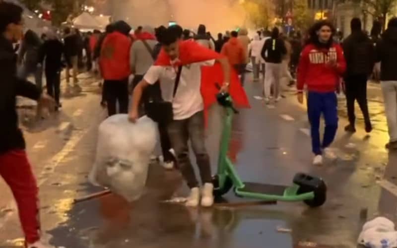 Moroccan Fans Help Clean Brussels Streets After World Cup Celebration Riots