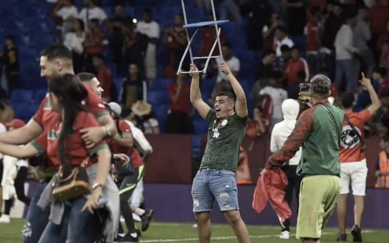 Moroccan Fans Storm Field After Friendly Match, Causing Damage at Barcelona Stadium