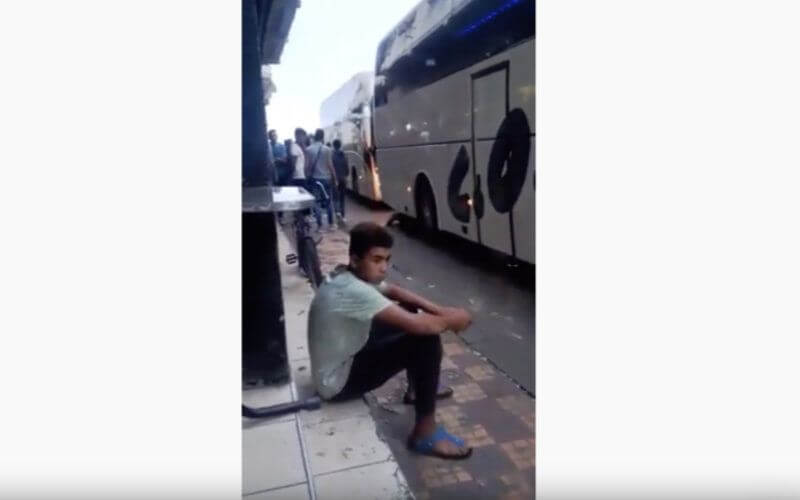 Moroccan Youths Attempt to Board Empty Spanish Buses at Melilla Border