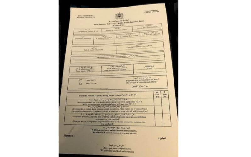 Morocco Introduces Health Form for International Travelers Amid Coronavirus Concerns