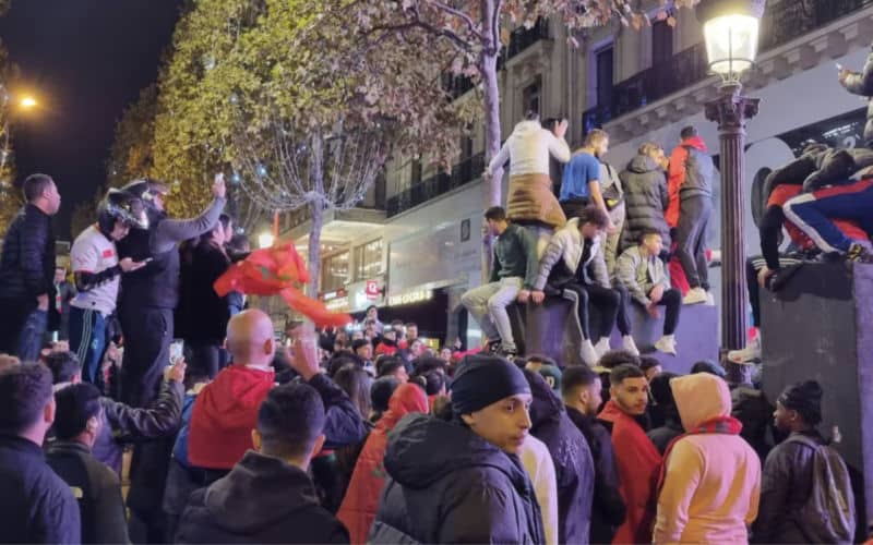 Morocco Stuns Spain in World Cup Upset, Fans Flood Champs-Élysées