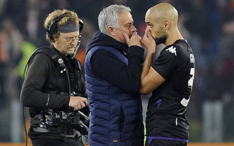 Mourinho-Amrabat Photo Fuels Transfer Speculation After Roma-Fiorentina Match