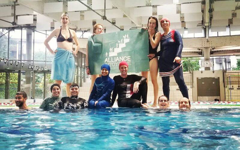 Muslim Women Stage 'Burkini' Protest at French Municipal Pool