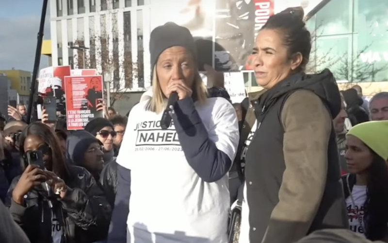 Nahel's Mother Leads Protest in Nanterre Against Police Violence and Injustice