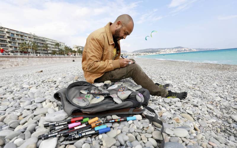 Nice Artist Transforms Beach Pebbles into Voice for Diversity After Terror Attack