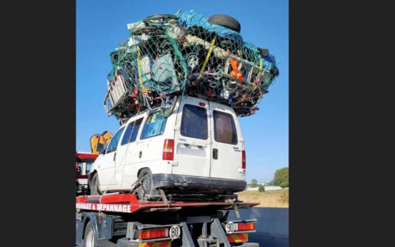 Overloaded Car Bound for Morocco Stopped on French Highway, Driver Fined