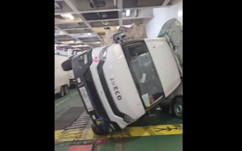 Rough Seas Damage Trucks, Cargo on Tangier-Marseille Ferry Crossing