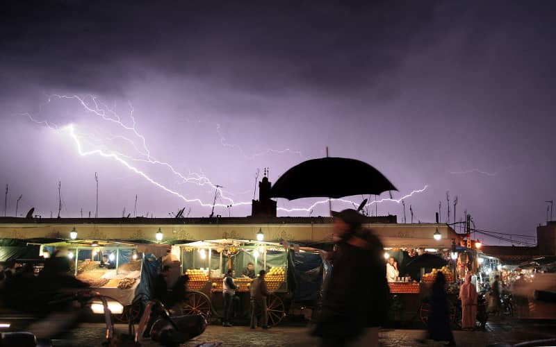 Severe Thunderstorm Alert Issued for Moroccan Provinces, Heavy Rain and Strong Winds Expected