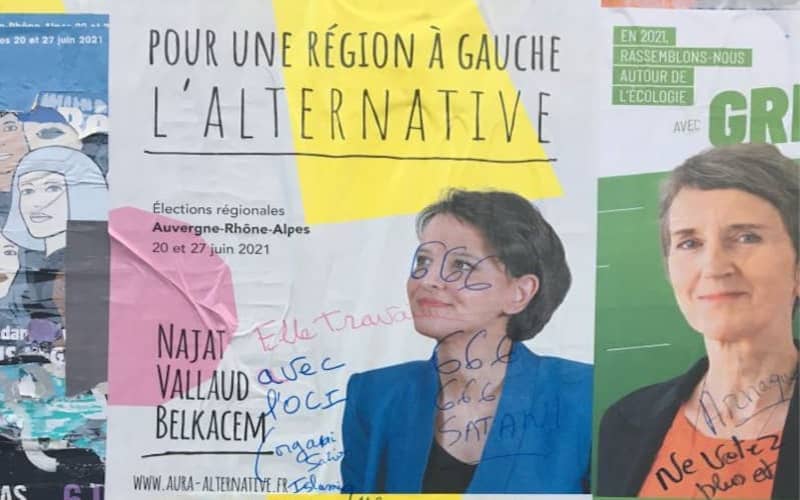 Xenophobic Graffiti Targets Socialist Candidate's Campaign Posters in French Regional Election