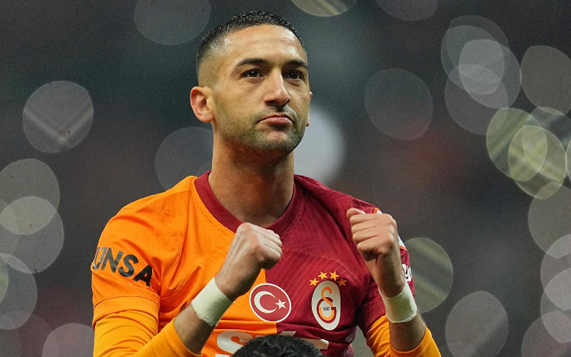 Ziyech's Double Propels Galatasaray Closer to Turkish Süper Lig Title in 6-1 Rout